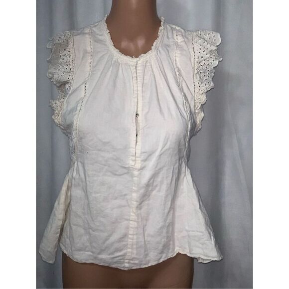 Beautiful APiece Apart cream short sleeve top SIZE 0 GOOD CONDITION (size detai - Picture 2 of 9